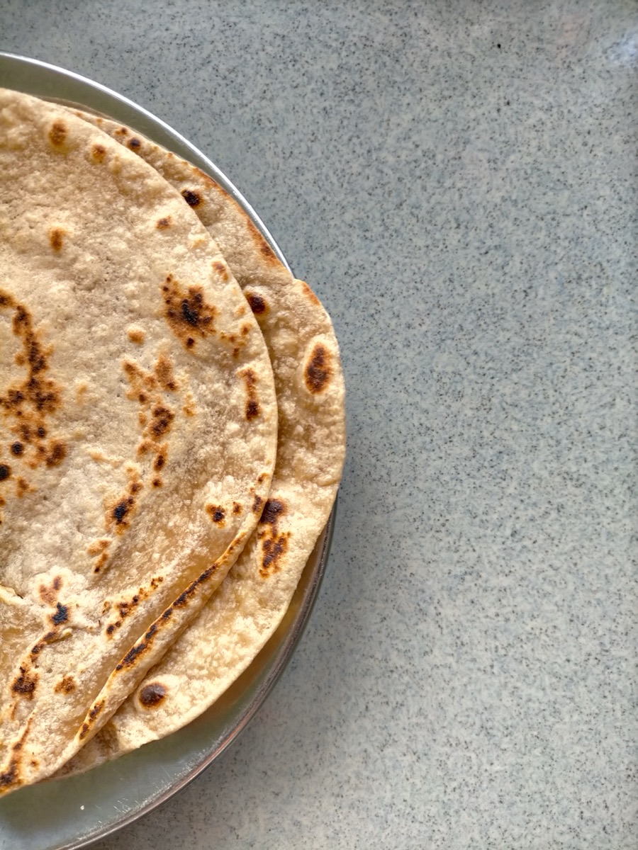 Authentic whole wheat phulkas and rotis